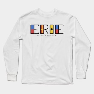 Erie Flag Font Long Sleeve T-Shirt